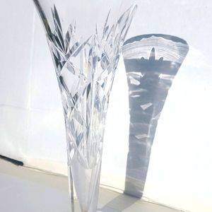 VTG Signed Waterford Crystal Innisfree Flower Bud Vase Irish Tapered Weedpot